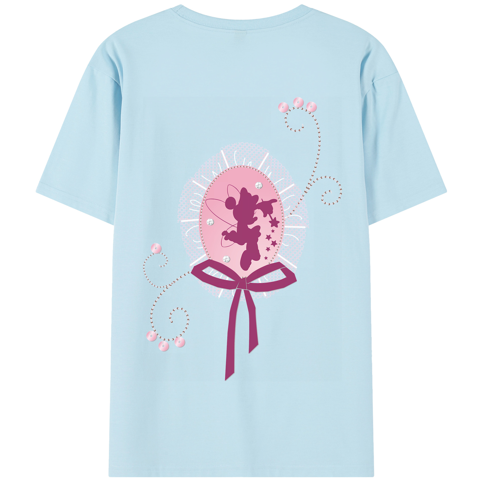 （画像用） ミッキーマウス Mickey Mouse 綿100％半袖Tシャツ（背面プリント）